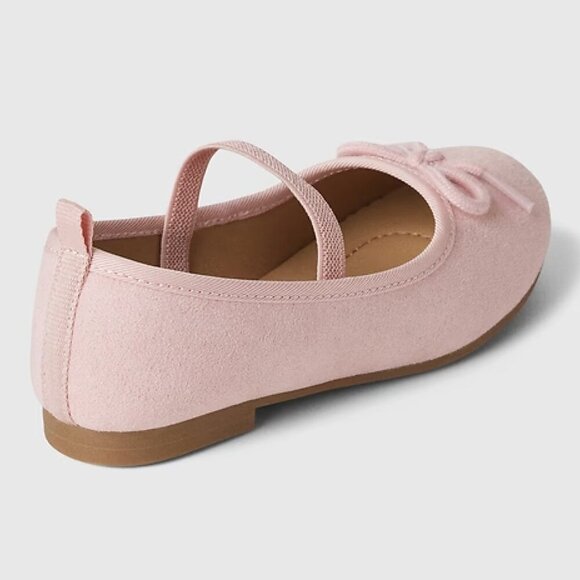 Baby GAP, Toddler Ballet Flats, Pink Size 5, Elastic Band, Faux Bow Detail - Picture 2 of 7